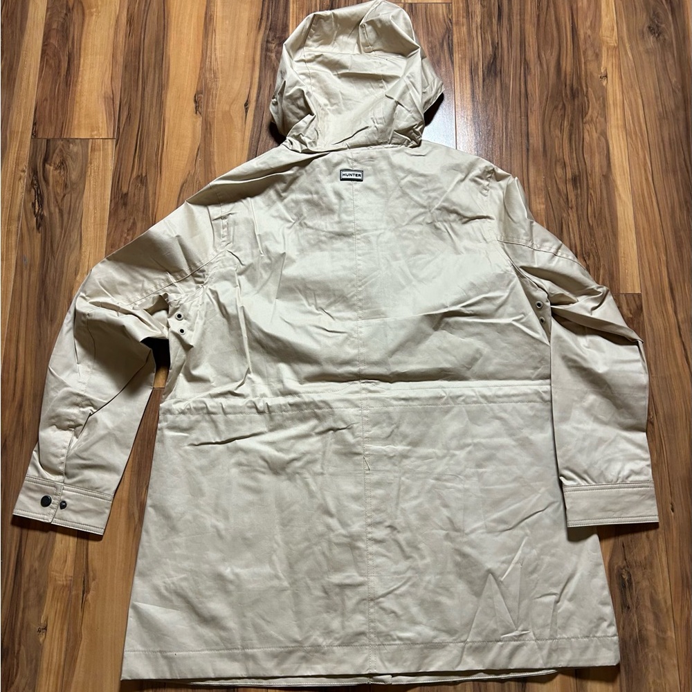 Hunter Women’s Almond/Tan Water Resistant Jacket with Hood, Size Large, New - Picture 9 of 11